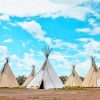 Five Tippi Tents During Day Time painting bu numbers