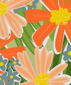 Flowers Abstract Art paint by numbers