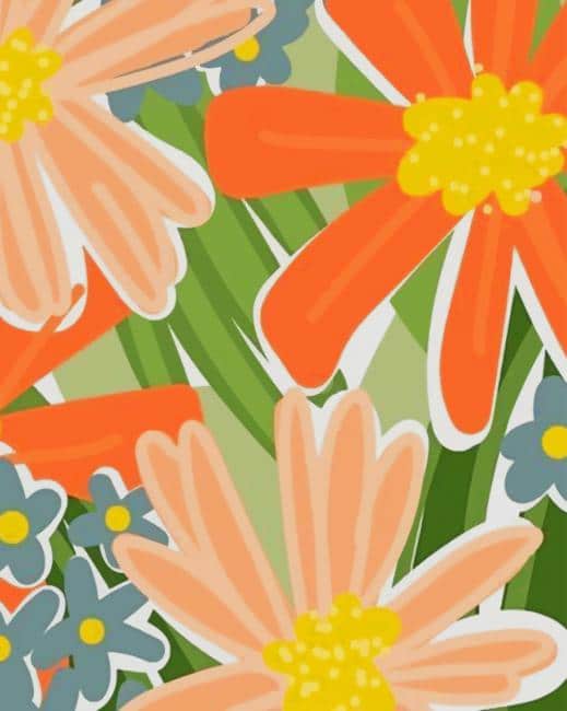 Flowers Abstract Art paint by numbers