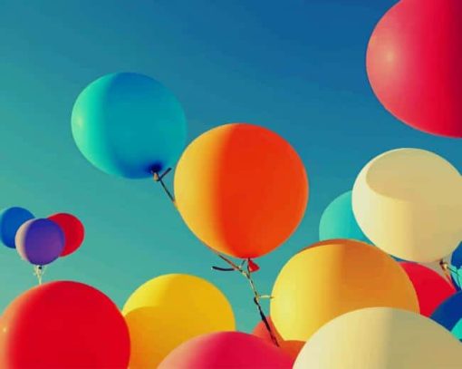 Flying Colorful Balloons paint by number