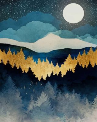 Forest And Moonlight paint by numbers