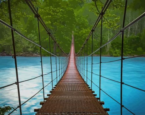 Forest River Bridge paint by number