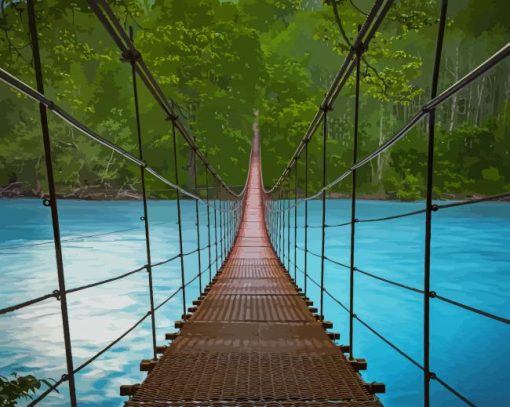 Forest River Bridge paint by number
