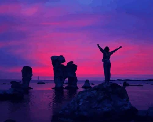 freedom over sunset paint by number