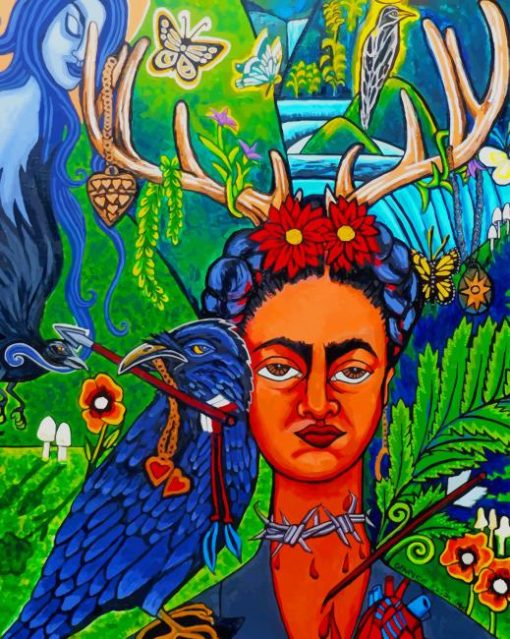 Frida Khalu Psychedilic Drawing paint by numbers
