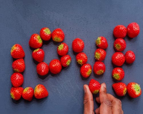 In love with strawberries painting by numbers
