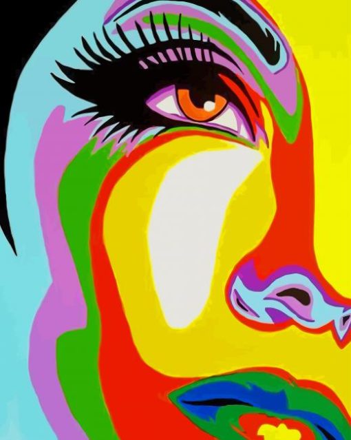 Girl Face Pop Art paint by numbers