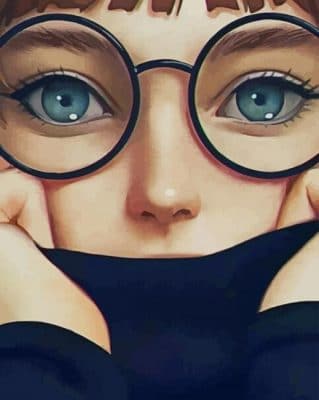 Girl With Glasses paint by numbers