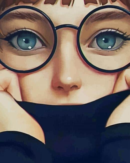 Girl With Glasses paint by numbers