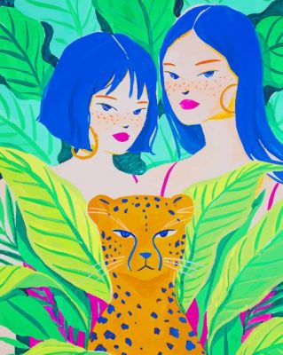 Girls And Panther paint by number