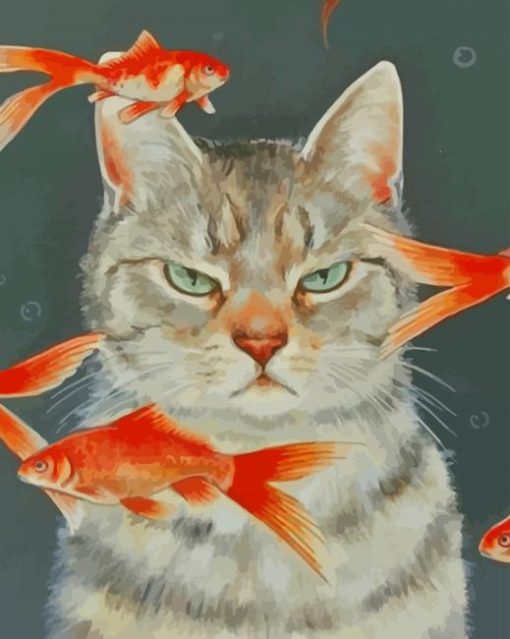 Goldfish And Cat paint by numbers