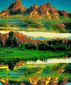 Grand Teton National Park In Northwestern paint by numbers