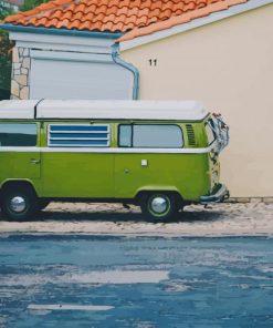 Green Van Parked paint by numbers