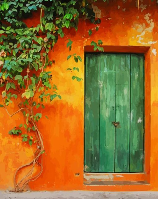 green door paint by numbers