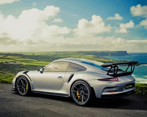 Grey Porsche 911 Gt3 paint by number