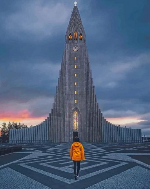 hallgrímskirkja church iceland paint by numbers