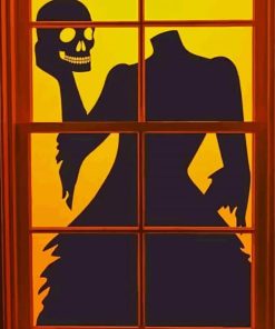 Halloween Window Decorations paint by numbers