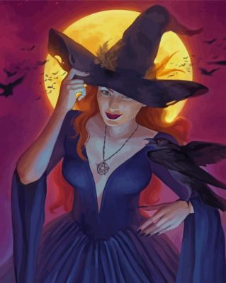 Halloween Witch paint by numbers