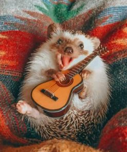 Hedgehog Playing Guitar paint by numbers