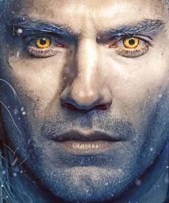 Henry Cavill Witcher Yellow Eyes paint by numbers