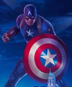 Hero Captain America paint by number