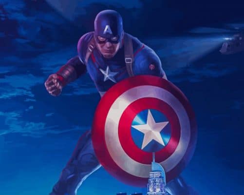 Hero Captain America paint by number