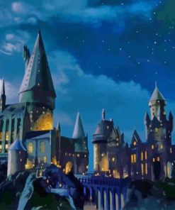 Hogwarts Castle At Night paint by numbers