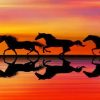 Horses Galloping In The Sunset paint by numbers