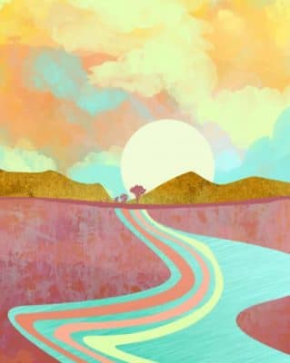 Illustration Forest Road paint by numbers