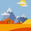 Illustration Mountain paint by numbers