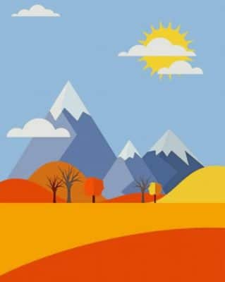 Illustration Mountain paint by numbers