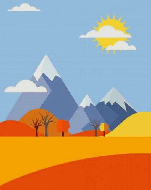 Illustration Mountain paint by numbers