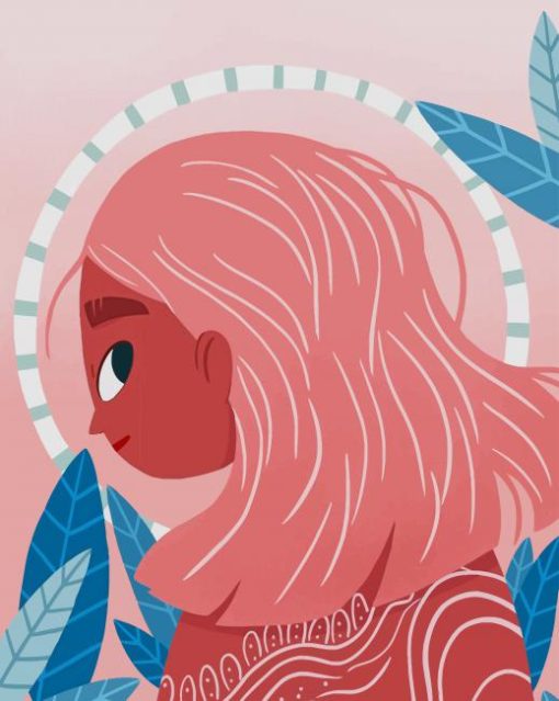Illustration Of Tropical Girl paint by numbers