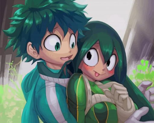 Izuku And Tsuyu paint by number