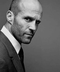 jason statham black and white paint by number