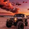 Jeep With Sunset paint by numbers