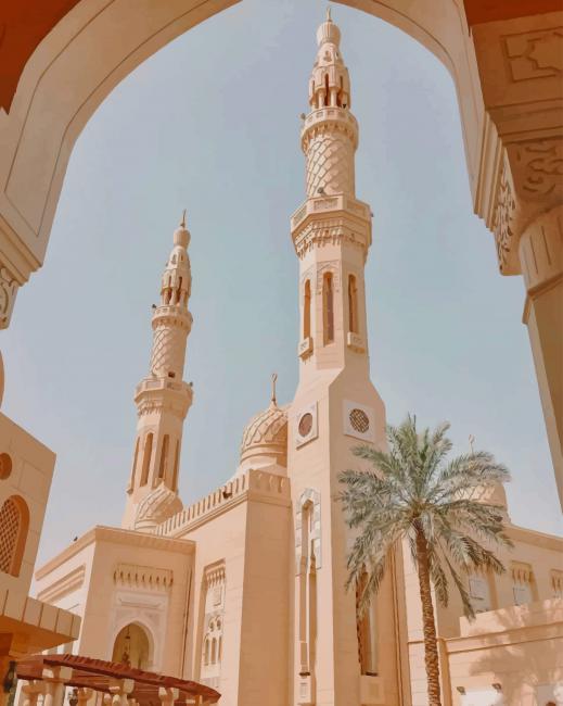 Jumeirah Mosque Dubai paint by numbers