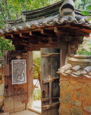 Korean Traditional House paint by numbers