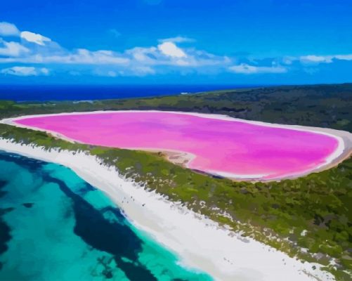 Lake Hillier Australia paint by numbers