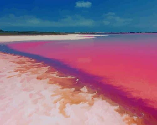 Lake Hillier Pink Beach Australia paint by numbers