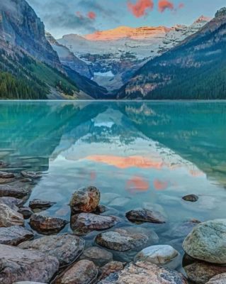 Lake in Banff National Park Canada paint by numbers