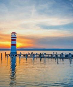 Light House At Sunset paint by numbers