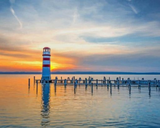 Light House At Sunset paint by numbers