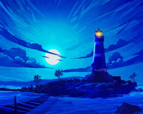 Lighthouse Illustration paint by number