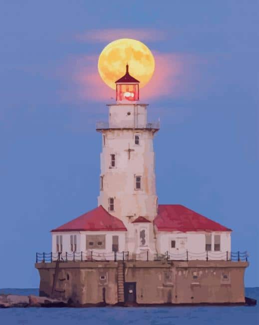 Lighthouse Navy Pier Chicago paint by numbers