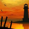 Lighthouse Silhouette paint by numbers