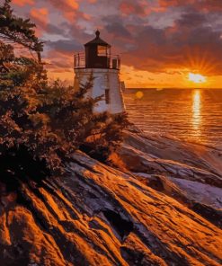 Lighthouse Sunset paint by numbers