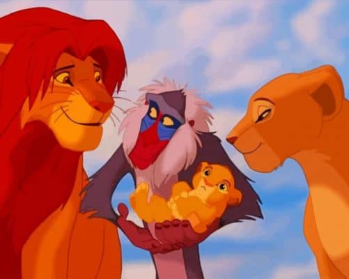 Lion king Simba Nala and Rafiki paint by numbers