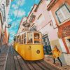 Lisbon Tram Yellow Portugal