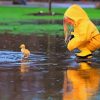 Little Girl Playing With Duck paint by number